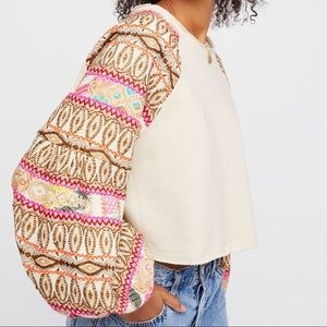 Free People Gone Global Cropped Sweatshirt